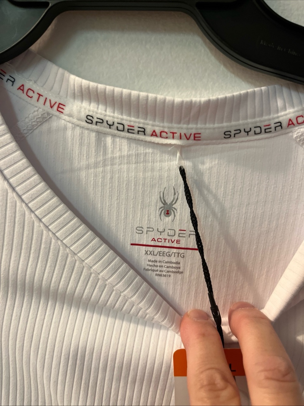 Spyder White Ribbed Performance Tee - XXL - Picture 6 of 10